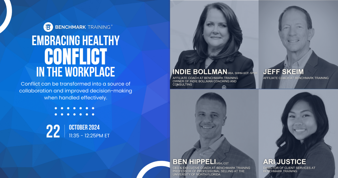 Embracing Healthy Conflict in the workplace Speakers: Indie Bollman, Ben Hippeli, Ari Justice, and Jeff Skeim