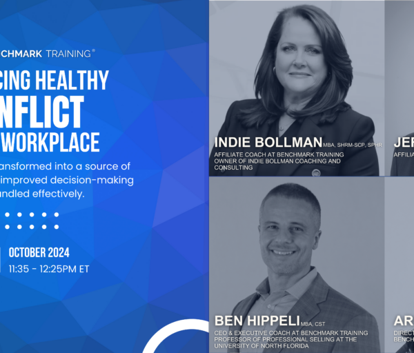 Embracing Healthy Conflict in the workplace Speakers: Indie Bollman, Ben Hippeli, Ari Justice, and Jeff Skeim